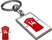 Arsenal Shirt met Jouw Naam - Seizoen 21/22 - Gepersonaliseerde Sleutelhanger met Jouw Naam en Nummer - Cadeau - Verjaardag - Kerst - Kado - Valentijn - Gepersonaliseerd Cadeau - V