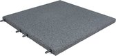 Terrastegels rubber | 4 stuks | Per 1 m² | Grijs | 50x50cm | Pen/Gat | Dikte 3cm