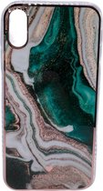 iPhone Xs Max marmer design hoesje - 4 verschillende kleuren - Wit/Goud - Paars - Groen - Blauw - Design - Patroon - Telehoesje - Goedkoop - Stevig - Leuk - Marble phone case - Pho