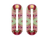 Unieke Statement oorbellen - Grafische Print - Bruin - Beige