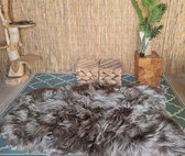 Groot schapenvacht vloerkleed - 200x120 cm -  taupe/grijs/bruin - Lindian style