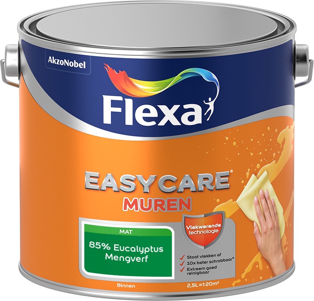 Flexa Easycare Muurverf - Mat - Mengkleur - 85% Eucalyptus - 2,5 liter