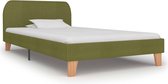 Decoways - Bedframe stof groen 90x200 cm