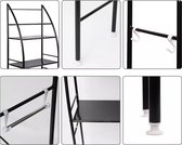 Luxaliving  - Rek met 3 Leg Planken - Staand Badkamer/Wc/Wasmachine Rek - Zwart - 166 x 60CM