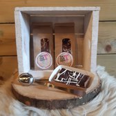 Valentijn Thee Geschenkpakket - incl Homemade Fudge en theelepel/zeef