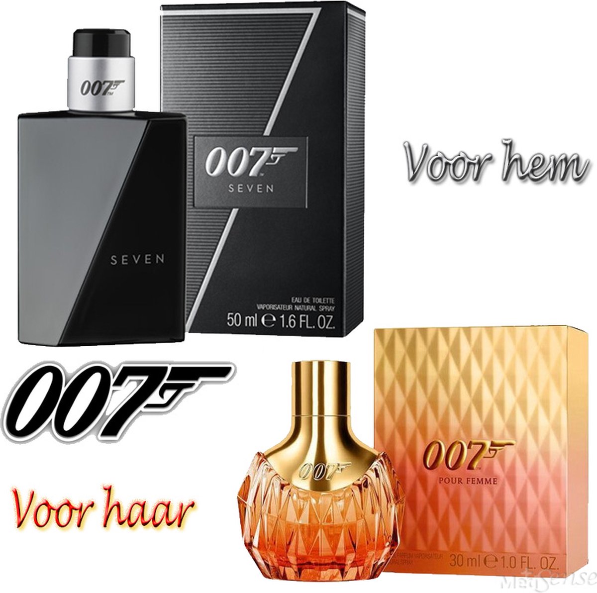 James Bond 007- Seven voor hem edt 50ml en James Bond 007 - Pour Femme voor haar EdP - 30ml