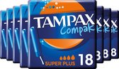 Tampax Compak Super Plus - Tampons Met Inbrenghuls - Voordeelverpakking 8 x 18 stuks