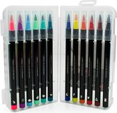 LEGAMI - Brush pennen - 12 kleuren - penseelpunt