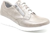 Durea 6242 435 8393 Taupe veterschoenen met rits wijdte H