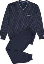 Gotzburg heren pyjama - blauw met lichtblauw en wit dessin - Maat: 5XL