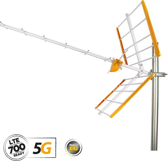 Antenne d'extérieure trinappe 26db uhf metronic 415044 filtre 4g