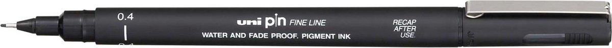 Fineliner Uni-ball Pin 0,4mm zwart | 12 stuks