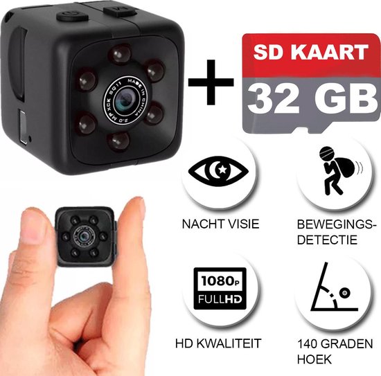 Spycam - Mini Verborgen Spy Camera, Beveiligingscamera. - incl. 32GB...