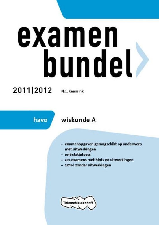Cover van het boek 'Examenbundel 2011/2012 Wiskunde A Havo / druk 1'