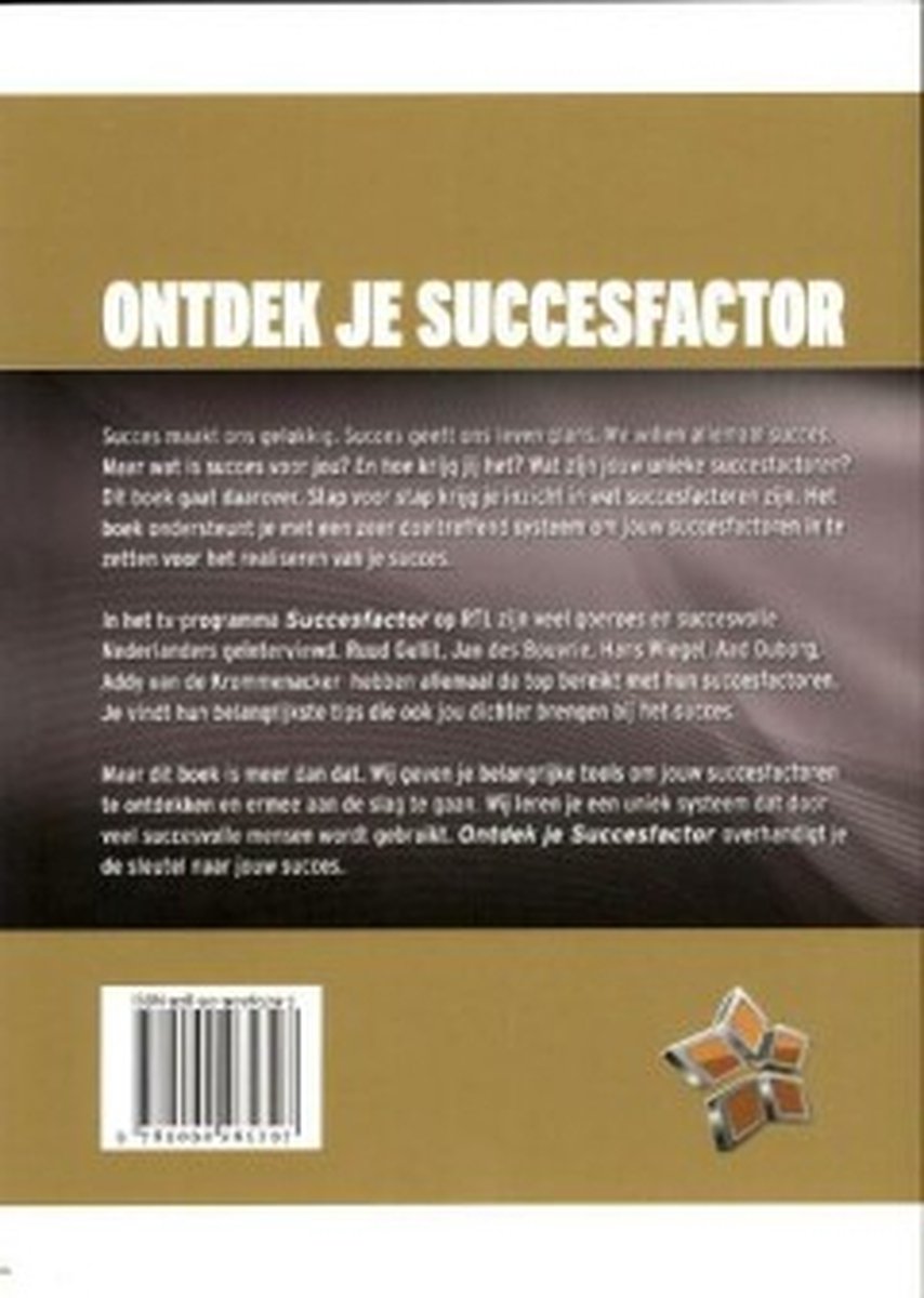 Ontdek je succesfactor - back cover