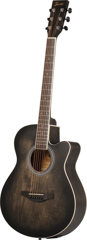 Fazley W55-COL-BK-EQ ColourTune guitare électro-acoustique folk noire