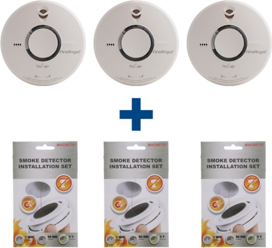 FireAngel ST-622 Rookmelderset - Inclusief magnetische montagesets - Voordelig 3 pack