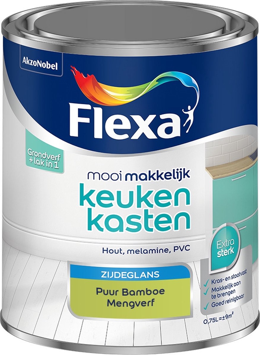 Flexa Mooi Makkelijk Verf - Keukenkasten - Mengkleur - Puur Bamboe - 750 ml