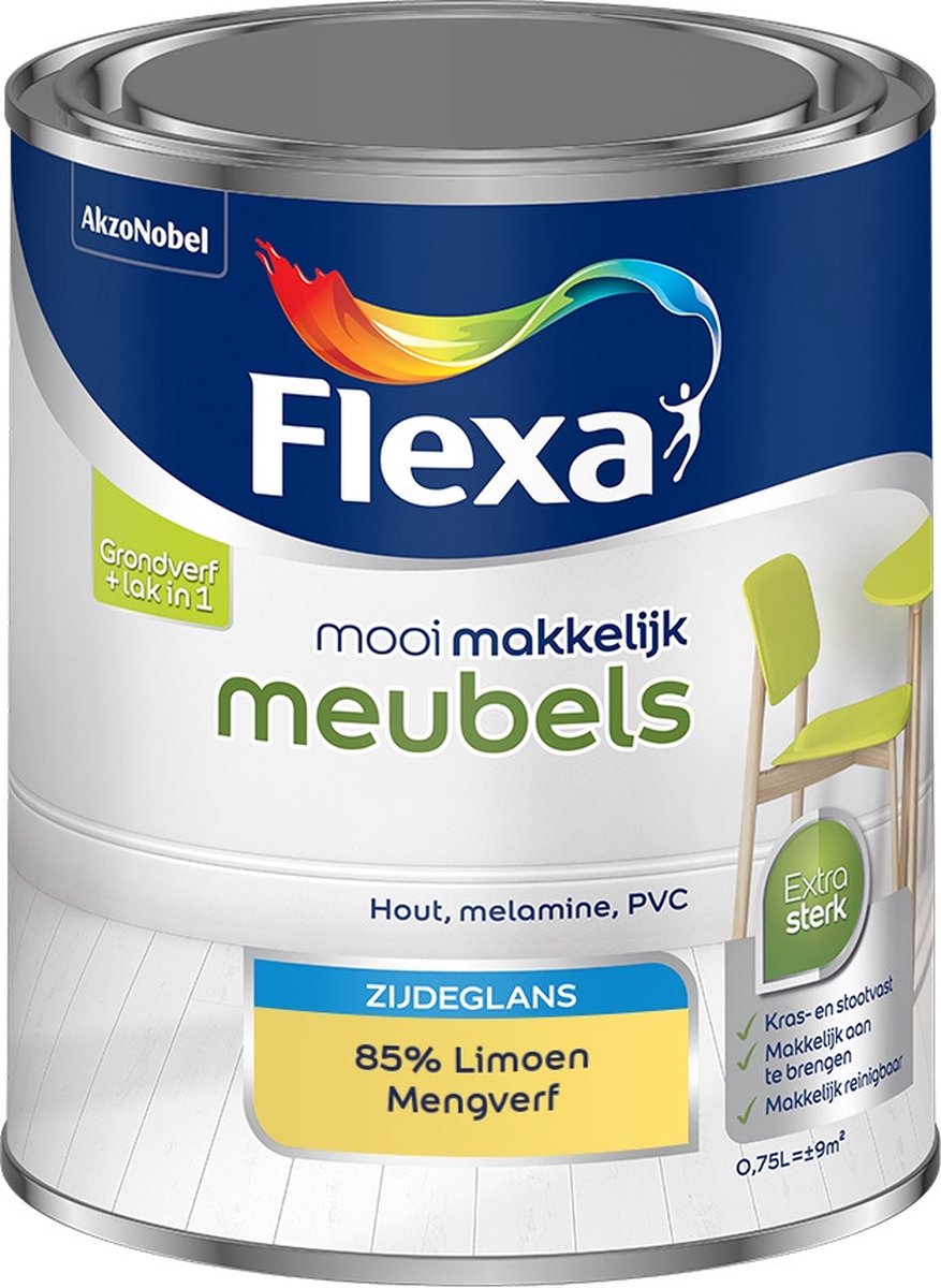 Flexa Mooi Makkelijk Verf - Meubels - Mengkleur - 85% Limoen - 750 ml