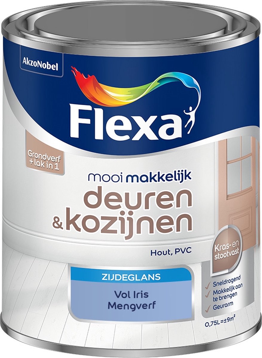 Flexa Mooi Makkelijk Verf - Deuren en Kozijnen - Mengkleur - Vol Iris - 750 ml
