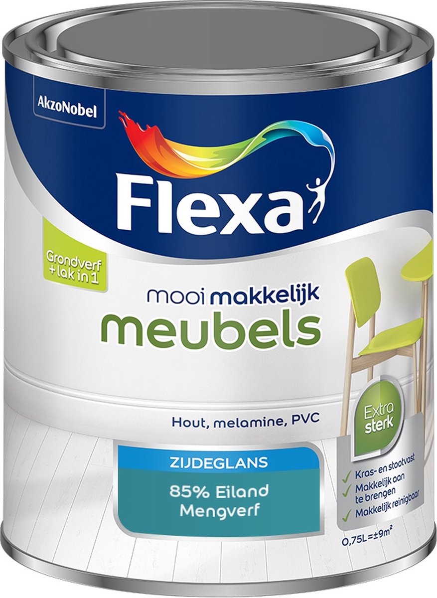 Flexa Mooi Makkelijk Verf - Meubels - Mengkleur - 85% Eiland - 750 ml