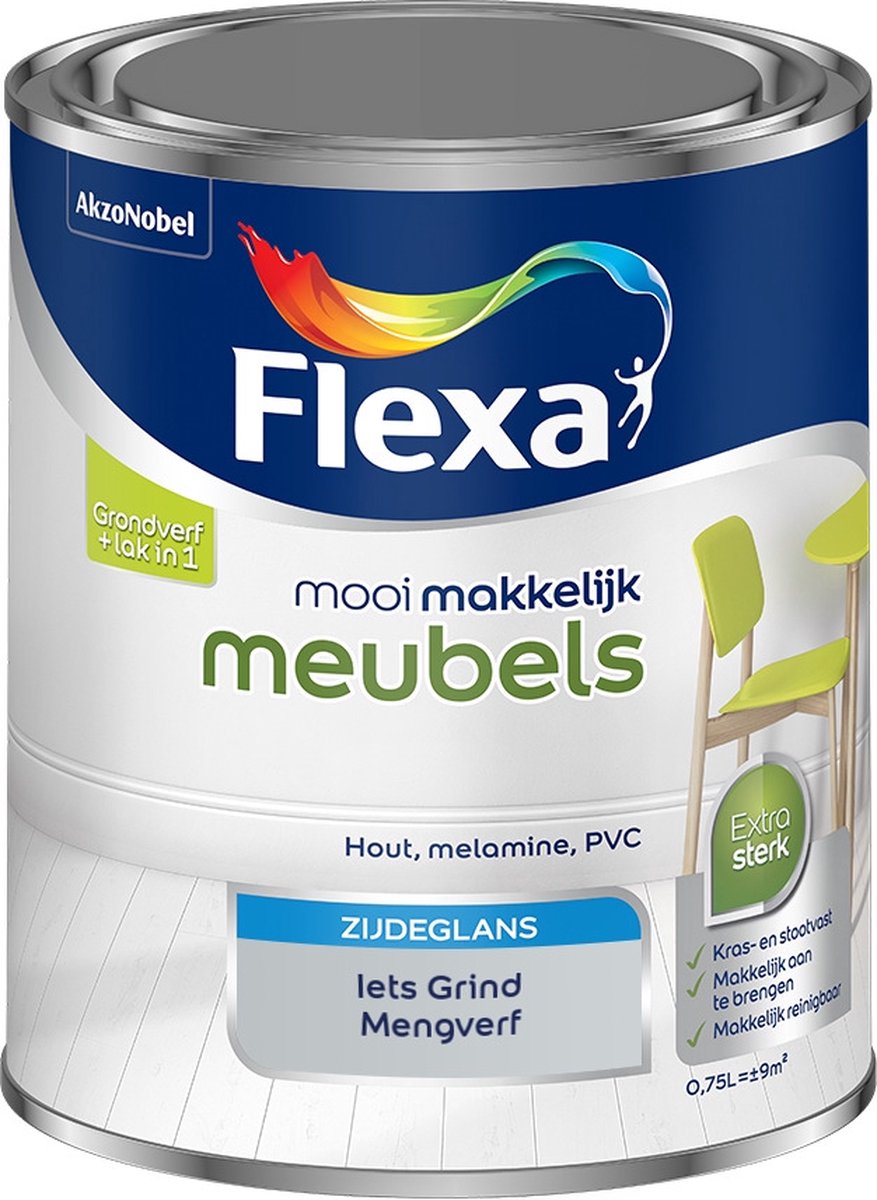 Flexa Mooi Makkelijk Verf - Meubels - Mengkleur - Iets Grind - 750 ml