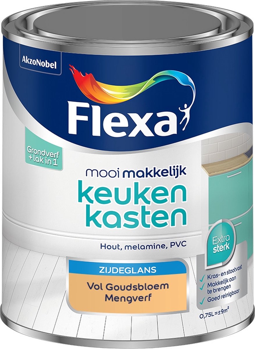 Flexa Mooi Makkelijk Verf - Keukenkasten - Mengkleur - Vol Goudsbloem - 750 ml