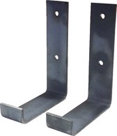 GoudmetHout Industriële Plankdragers L-vorm Up 10 cm - Staal - Zonder Coating - 4 cm x 10 cm x 15 cm - Plankendrager