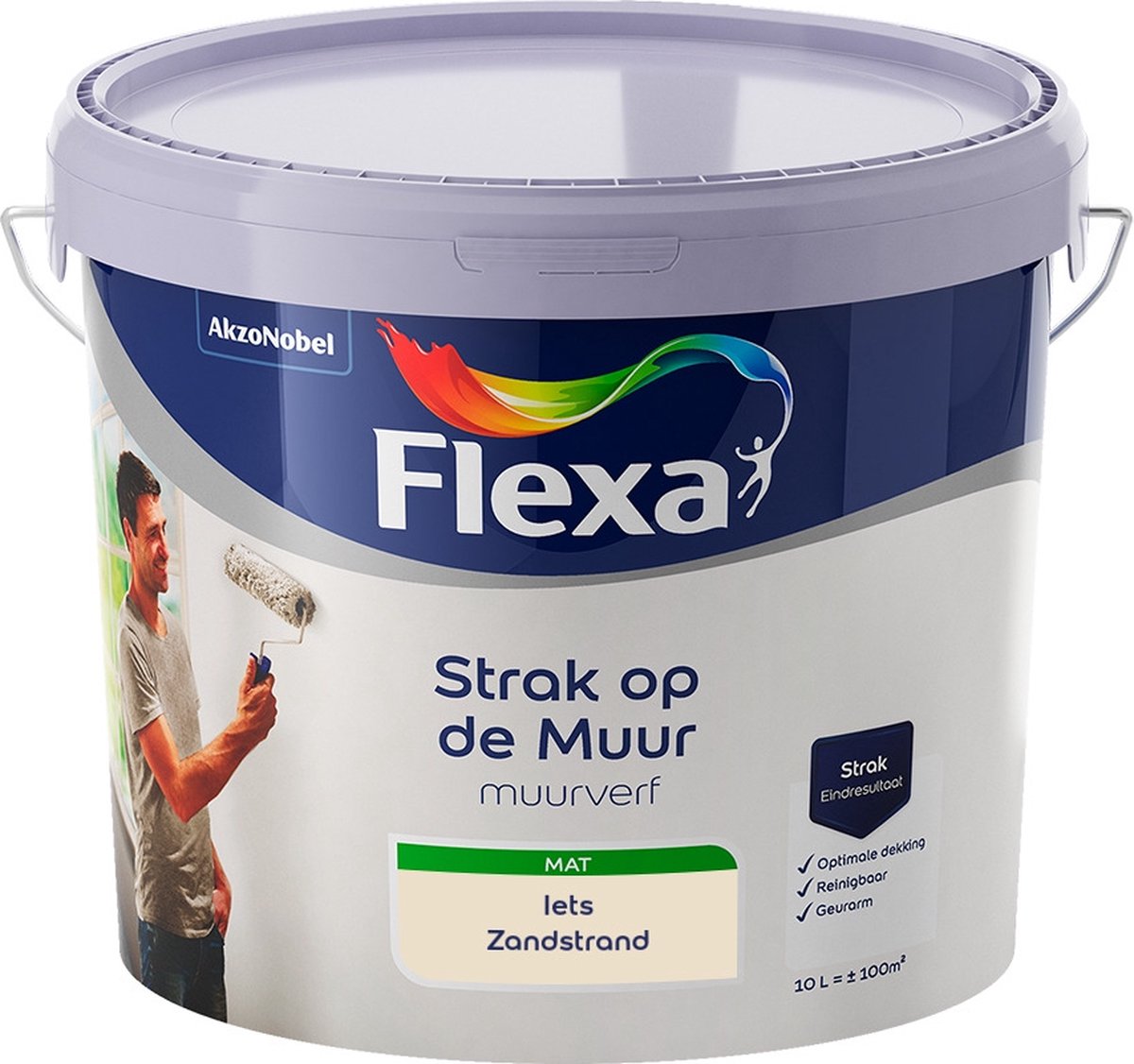 Flexa Strak op de Muur Muurverf - Mat - Mengkleur - Iets Zandstrand - 10 liter