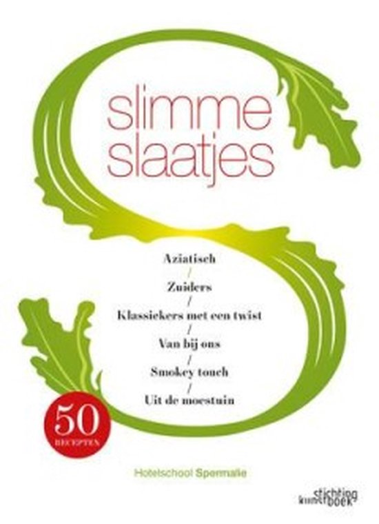 Boek kaft met de titel 'Slimme Slaatjes' in rode letters en een groene S.