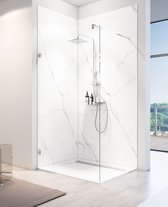 Schulte achterwand - Softtouch - steen marmer Bianco - 150x255 - muurdecoratie - badkamer wandpanelen - muurbekleding -zelf inkortbaar en zelfklevend