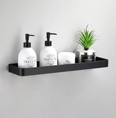 BeBetter Doucherek | Rekje Badkamer - Douche Accessoires - Handdoekenrek - 1-laag - Zwart - Handdoek hanger