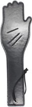 Nooitmeersaai - PU leren paddle in handvorm zwart - 32,5 cm