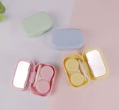 Without Lemons - Mini Lensdoosje met spiegel Roze | 4 delig | Handig voor onderweg | Handig voor in je handtas | Reizen | Musthave| Make-up tas | contactlenzen doosje |lenzenbakje