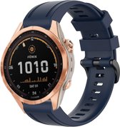 Siliconen Smartwatch bandje - Geschikt voor  Garmin Fenix 7s siliconen bandje - donkerblauw - Strap-it Horlogeband / Polsband / Armband