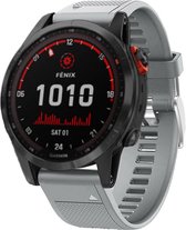 Siliconen Smartwatch bandje - Geschikt voor  Garmin Fenix 7 siliconen bandje - grijs - Strap-it Horlogeband / Polsband / Armband