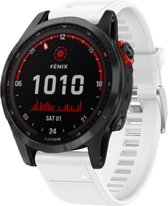 Siliconen Smartwatch bandje - Geschikt voor  Garmin Fenix 7 siliconen bandje - wit - Strap-it Horlogeband / Polsband / Armband