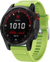 Siliconen Smartwatch bandje - Geschikt voor  Garmin Fenix 7 siliconen bandje - lichtgroen - Strap-it Horlogeband / Polsband / Armband
