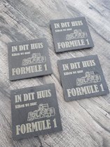 Formule 1 onderzetters Set van 4 stuks, 10x10 cm