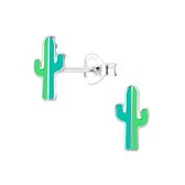 Joy|S - Zilveren cactus oorbellen - 5 x 10 mm