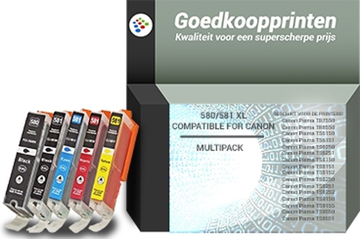 Canon PGI-580 / CLI-581 XXL inkt (5-pack) set - Huismerk