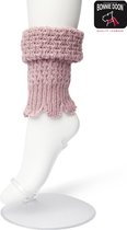 Bonnie Doon Honeycomb Boot Top Dames Licht Roze - Korte Beenwarmer - Honinggraatmotief - Heerlijk warm - Boven de Laarzen/Wandelschoenen/Sneakers - Warme Enkels - Wol - Grof Gebrei