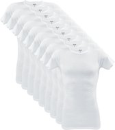9 stuks SQOTTON O-neck-T-shirt - Wit - Maat L