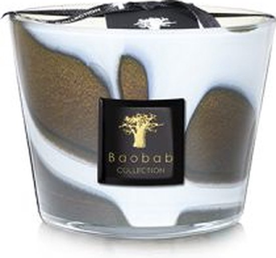 Baobab Collection - Stones Agate Scented Candle - Luxe Geurkaars 10cm - 60 h - wit