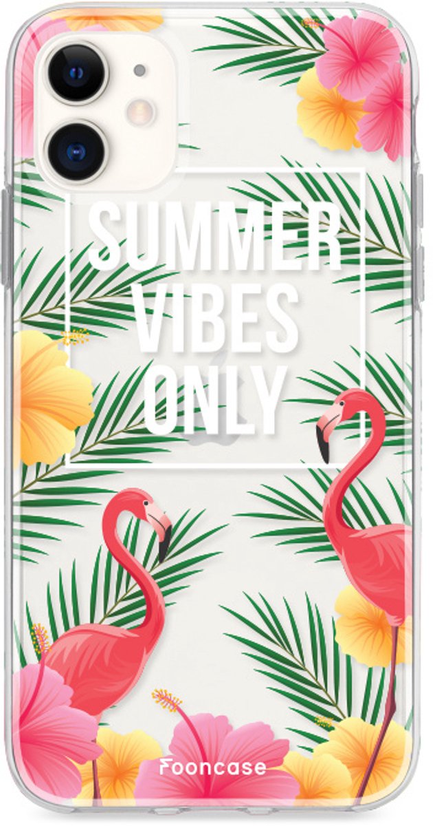 Fooncase Hoesje Geschikt voor iPhone 12 - Shockproof Case - Back Cover / Soft Case - Summer Vibes Only