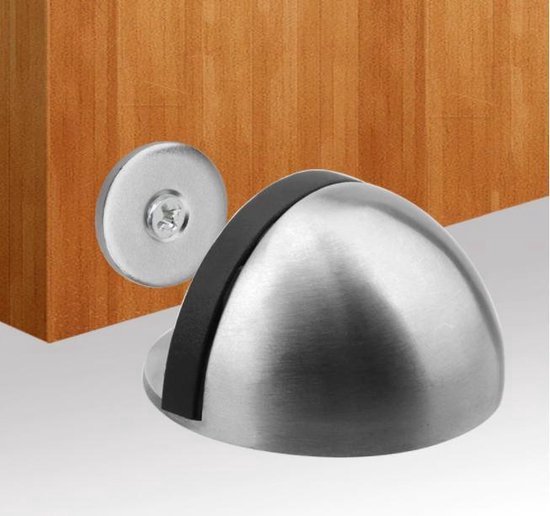 Benson Magnetische deurstopper - geborsteld RVS - Ø 45 x 26 mm - inclusief bevestiging