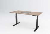 Tri-desk Premium | Elektrisch zit-sta bureau | Zwart onderstel | Robson eiken blad | 160 x 80 cm