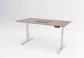 Tri-desk Premium | Elektrisch zit-sta bureau | Wit onderstel | Robson eiken blad | 140 x 80 cm