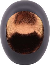 Kandelaar Store - Standing Egg - Kandelaar - Marrakech Egg T-light - Zwart/Koper - 32x15x40cm