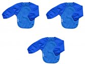 Silly Billyz Slabbertje Fleece Longsleeve Klein Bibs Royal Blauw 3 Stuks